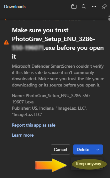 Step 3: Keep anyway